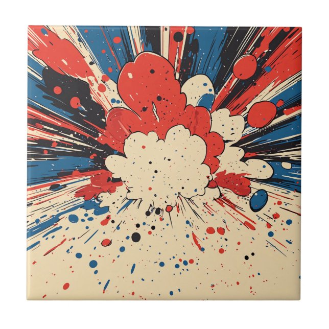 Comic Style Pop Art Explosion (4) Ceramic Tile (Front)