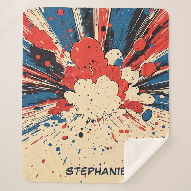 Comic Style Pop Art Explosion (4) Sherpa Blanket (Front)