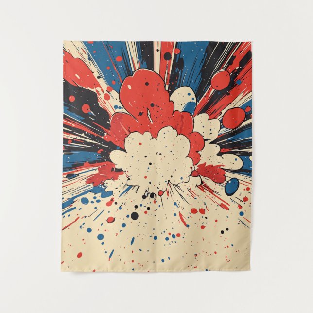 Comic Style Pop Art Explosion (4) Tapestry (Front)