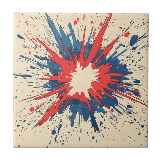 Comic Style Pop Art Explosion (5) Ceramic Tile (Front)