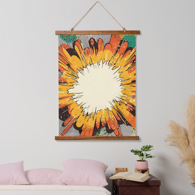 Comic Style Pop Art Explosion (6) Hanging Tapestry (Bedroom)