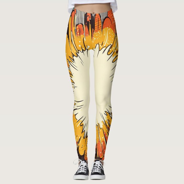 Comic Style Pop Art Explosion (6) Leggings (Front)