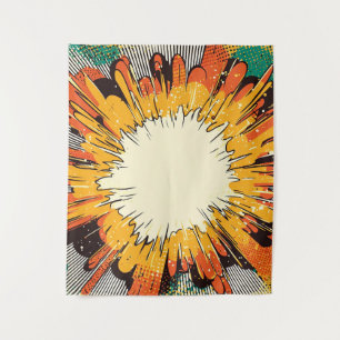 Comic Style Pop Art Explosion (6) Tapestry