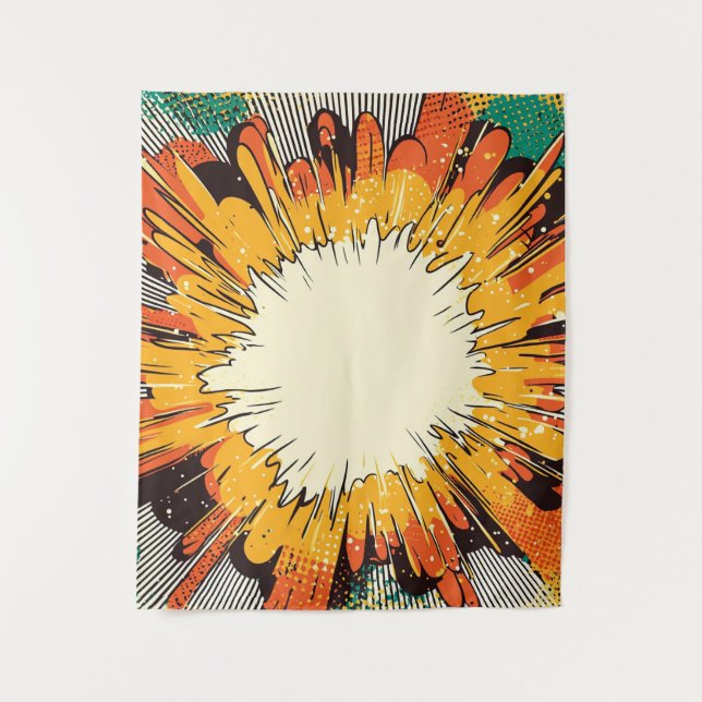 Comic Style Pop Art Explosion (6) Tapestry (Front)