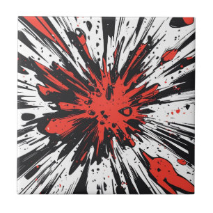 Comic Style Pop Art Explosion (7) Ceramic Tile