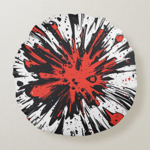 Comic Style Pop Art Explosion (7) Round Cushion