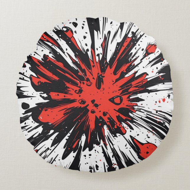 Comic Style Pop Art Explosion (7) Round Cushion (Front)