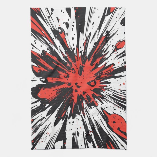 Comic Style Pop Art Explosion (7) Tea Towel (Vertical)