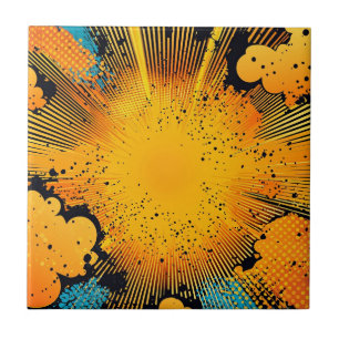 Comic Style Pop Art Explosion (8) Ceramic Tile