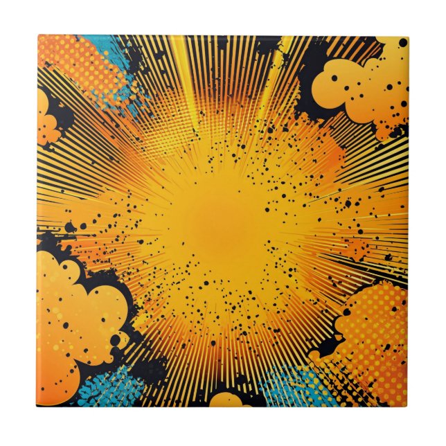 Comic Style Pop Art Explosion (8) Ceramic Tile (Front)