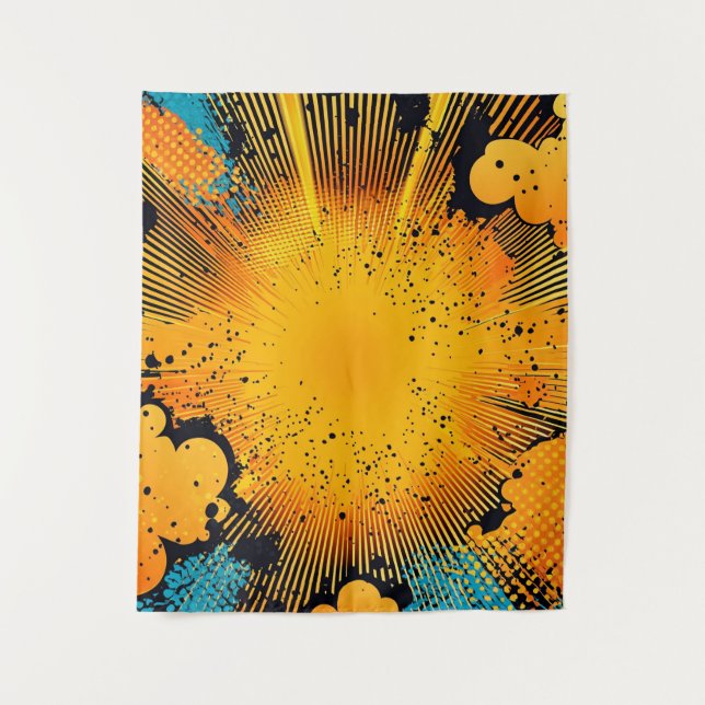 Comic Style Pop Art Explosion (8) Tapestry (Front)