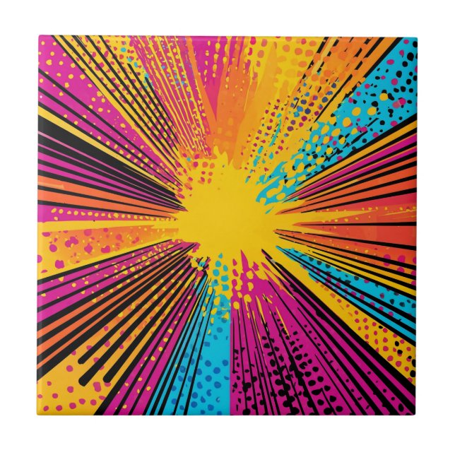 Comic Style Pop Art Explosion (9) Ceramic Tile (Front)