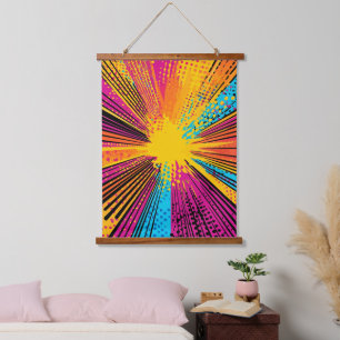 Comic Style Pop Art Explosion (9) Hanging Tapestry