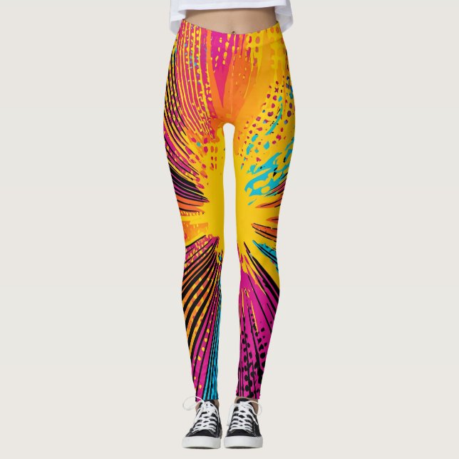 Comic Style Pop Art Explosion (9) Leggings (Front)