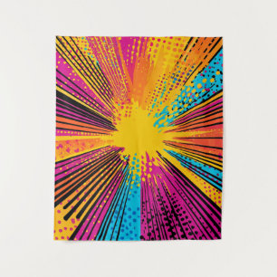 Comic Style Pop Art Explosion (9) Tapestry