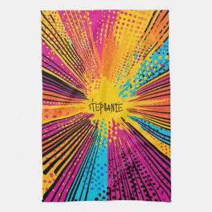 Comic Style Pop Art Explosion (9) Tea Towel