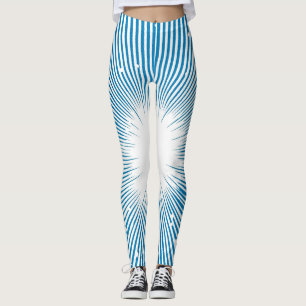 Comic Style Pop Art Explosion - Blue and White Leggings