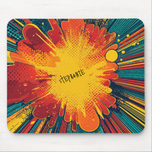 Comic Style Pop Art Explosion Mouse Pad