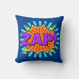 Comic Style Pop Art Retro Blue Orange Purple ZAP   Cushion