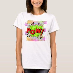 Comic Style Pop Art Retro Red Green POW            T-Shirt