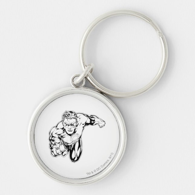 Comic Style - Ring in front, Black and White Key Ring (Front)