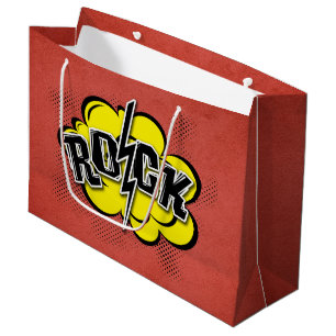 Comic style rock illustration large gift bag