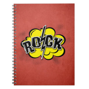 Comic style rock illustration notebook