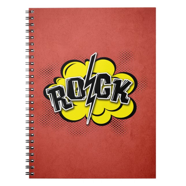 Comic style rock illustration notebook (Front)