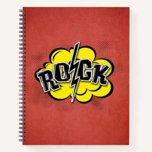 Comic style rock illustration notebook