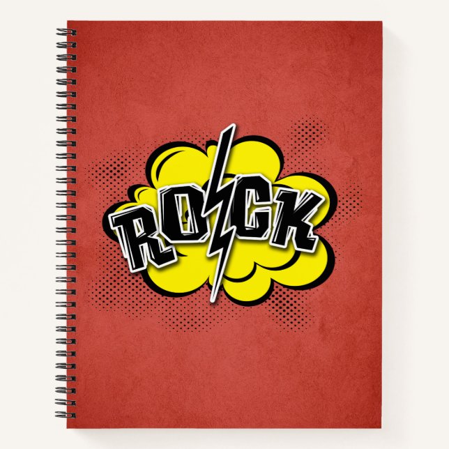 Comic style rock illustration notebook (Front)