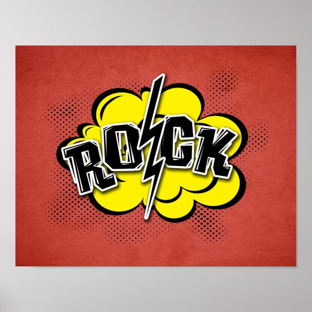 Comic style rock illustration poster (Front)