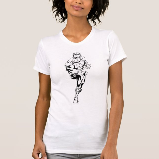Comic Style - Running, Black and White T-Shirt (Front)