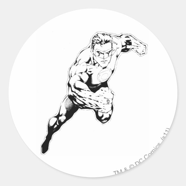 Comic Style - Swift Jump, Black and White Classic Round Sticker (Front)