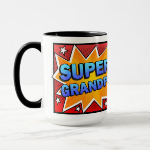 Comic Super Grandpa Photo From Grandkids Mug