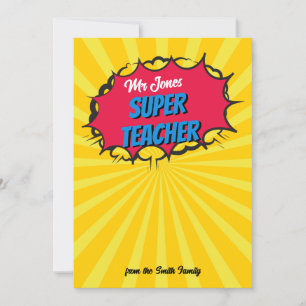 COMIC SUPER TEACHER gift voucher card holder