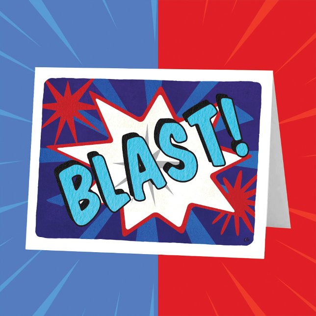 Comic Superhero Blast Blank Card (Creator Uploaded)