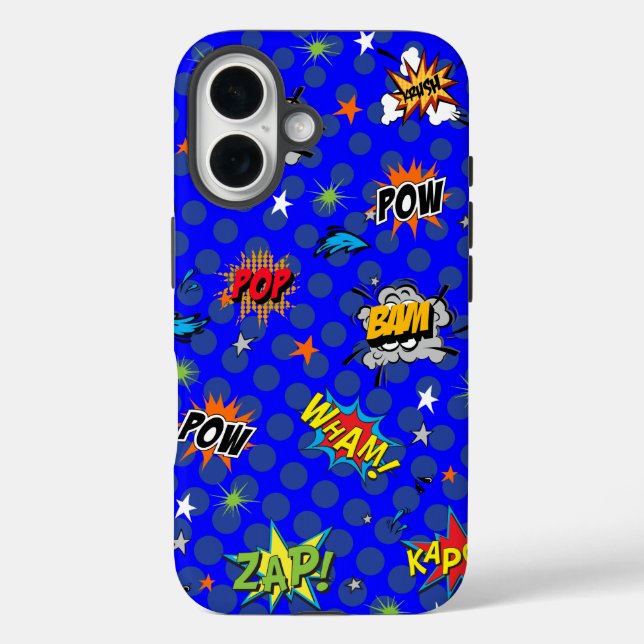 Comic Superhero Blue Case-Mate iPhone Case (Back)