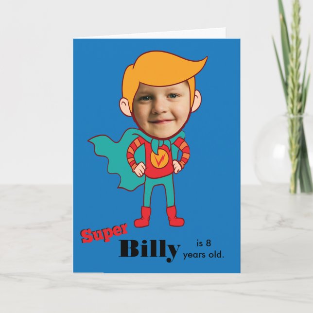 Comic Superhero Fantastic Special Birthday Kid Card (Front)