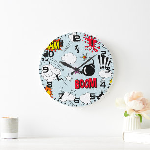 Comic Symbols Large Clock