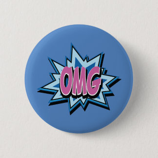 Comic Text "OMG" Button Badge