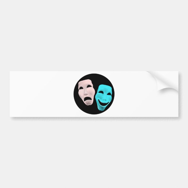 Comic Theater Masks Bumper Sticker (Front)