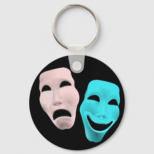 Comic Theatre Masks Key Ring (Front)