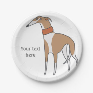 Comic Whippet Dog Customisable Paper Plate