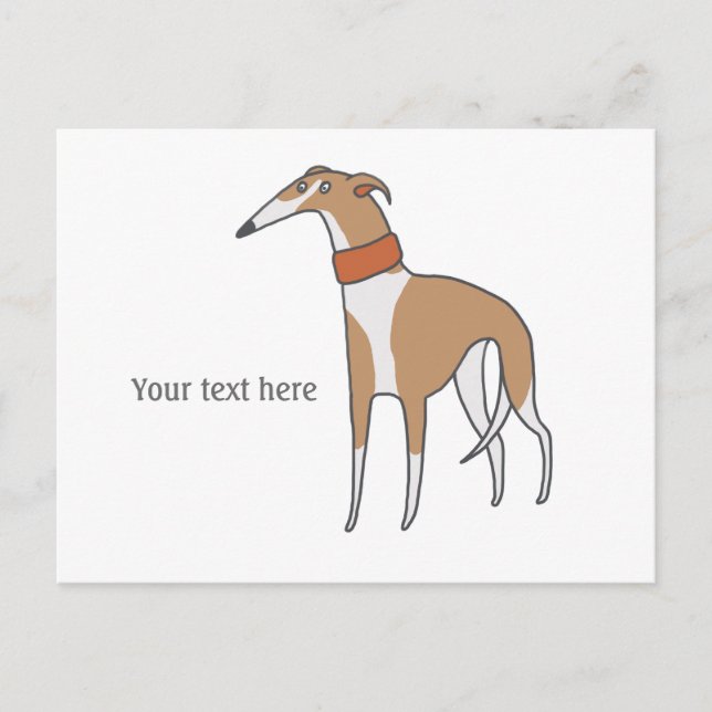 Comic Whippet Dog Customisable Postcard (Front)