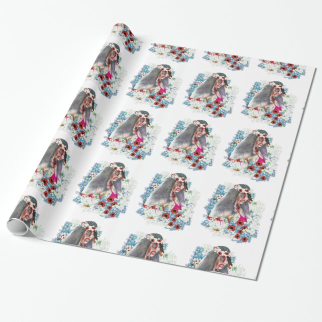 Comic Zombie Bride, bridal shower gift wrap (Unrolled)