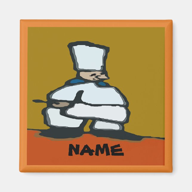 Comical Chef,add text Magnet (Front)