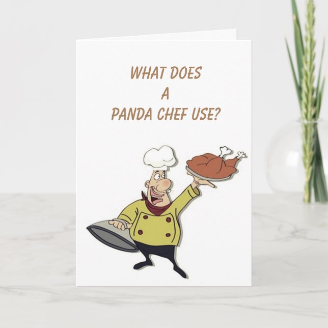 COMICAL CHEF SAYS MADE A VERY SILLY JOKE! HOLIDAY CARD (Front)