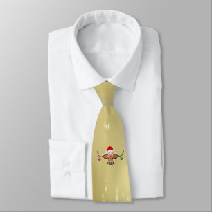 Comical Christmas Longhorn Steer Tie