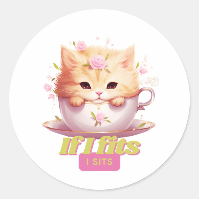 Comical Gifts for Cat Lovers Classic Round Sticker (Front)