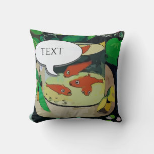 Comical Gold Fish Throw Pillow